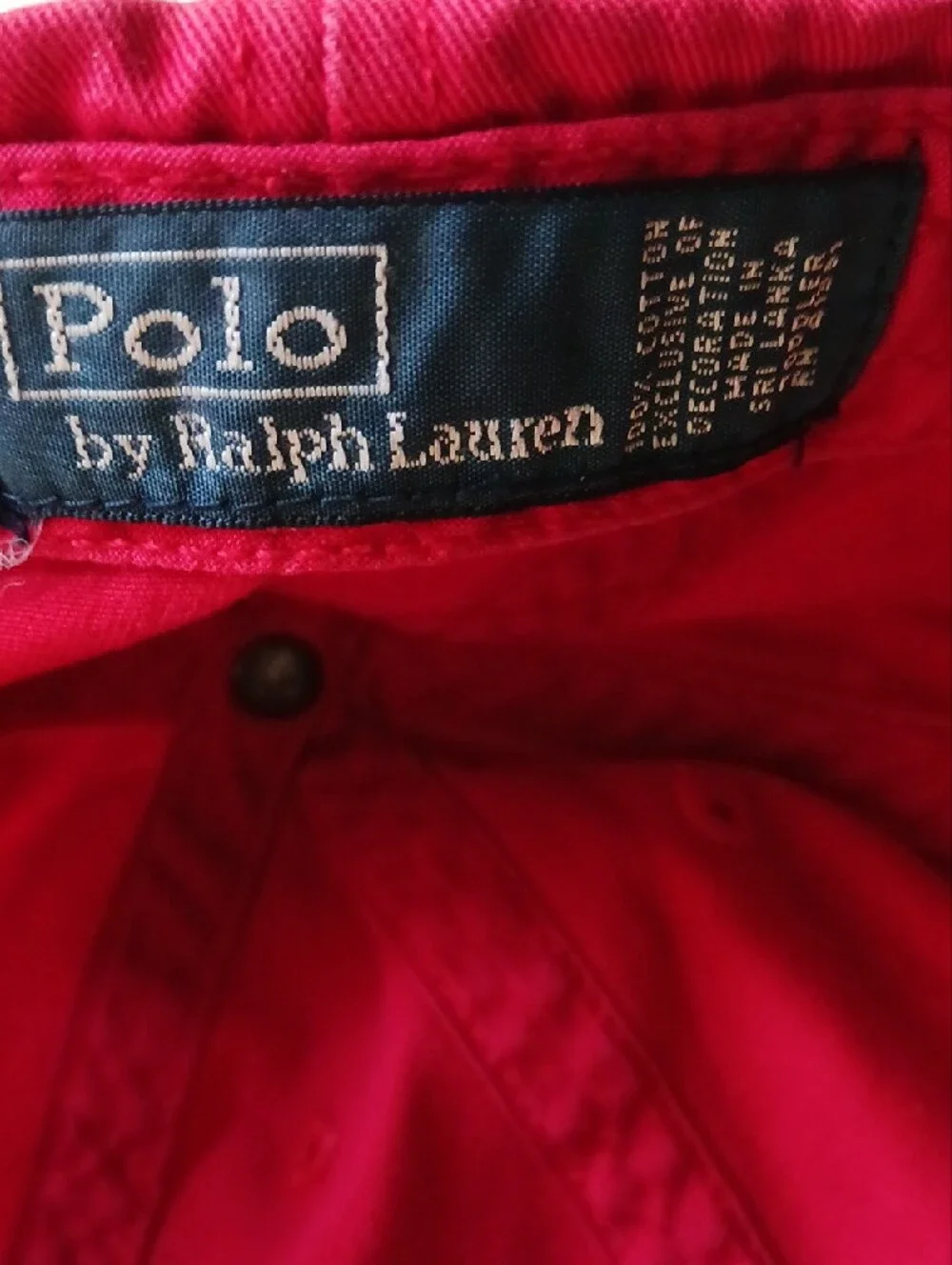 Ralph Lauren Toddler/Kids Red Polo Cap with Navy Pony